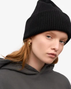 Merino Wool Hat - Deep Black