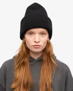 Merino Wool Hat - Deep Black