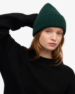 Merino Wool Hat - Emerald Green