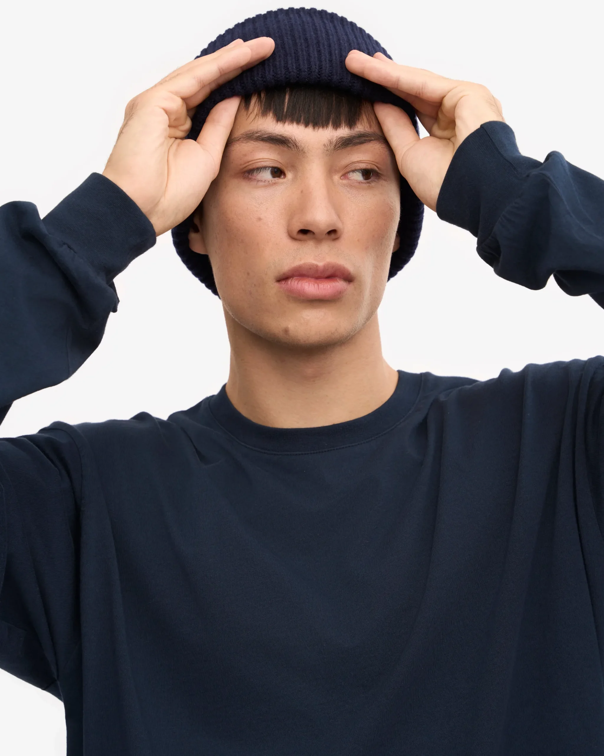 Merino Wool Hat - Navy Blue