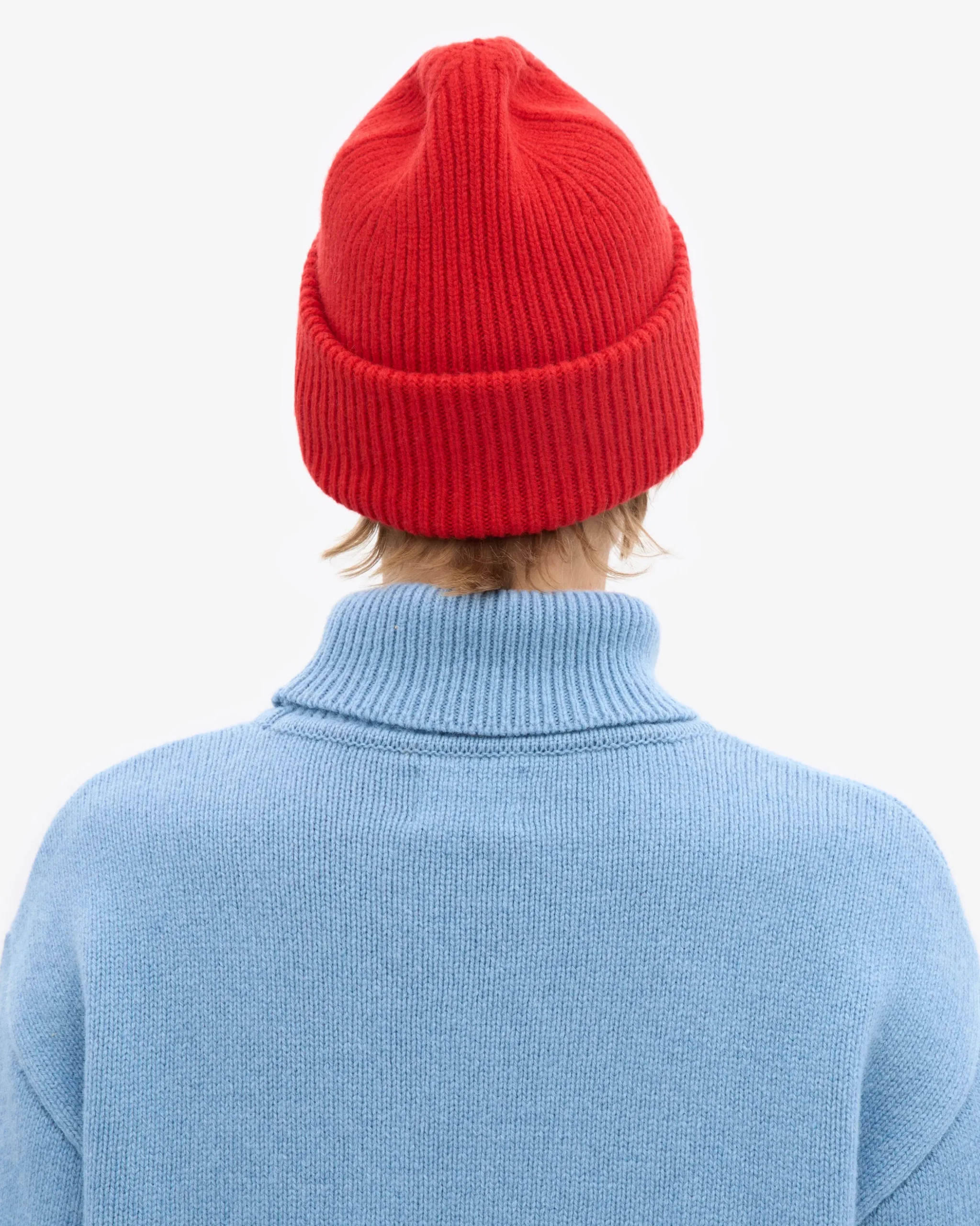 Merino Wool Hat - Red Tangerine