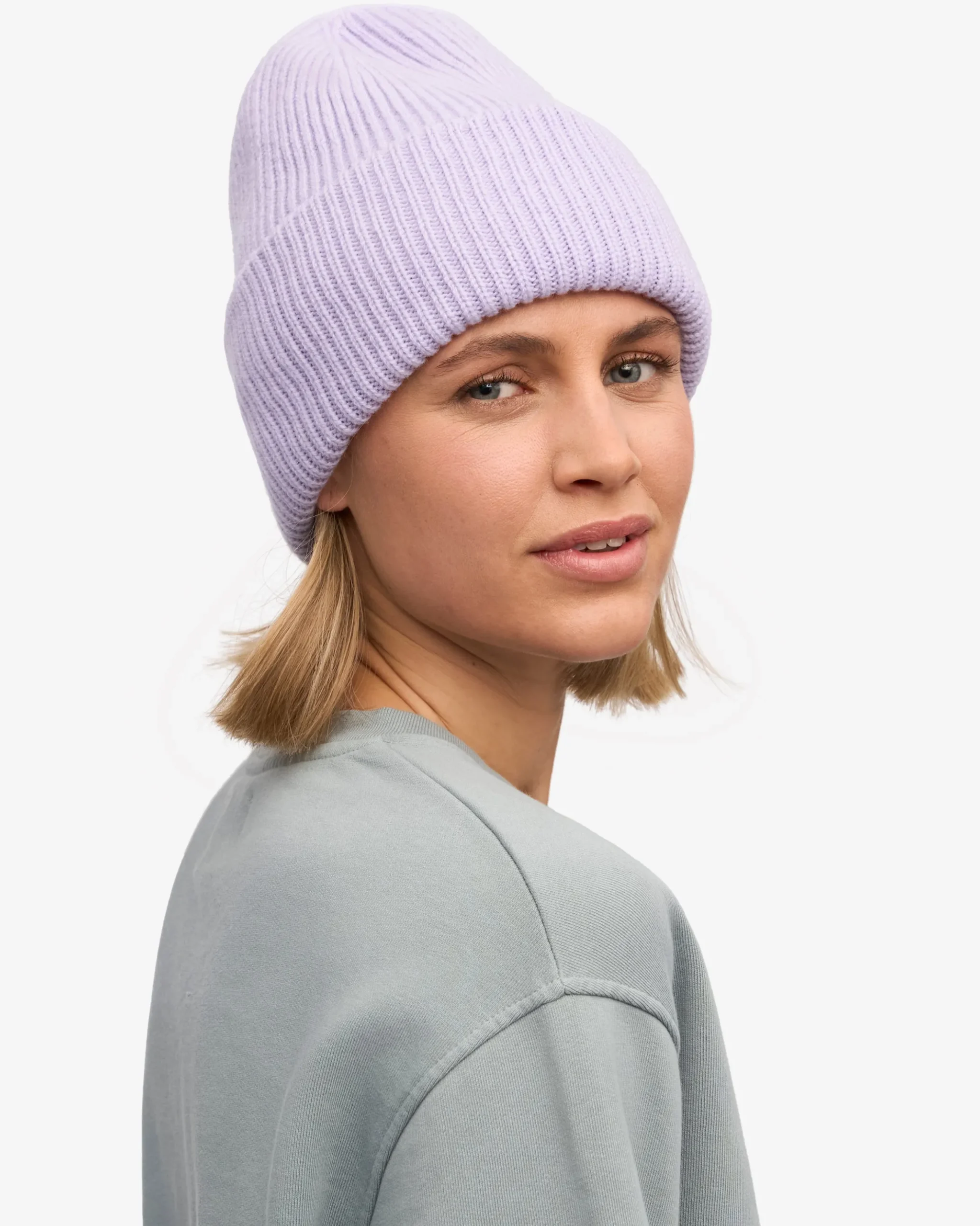 Merino Wool Hat - Soft Lavender