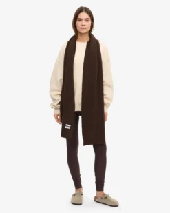 Merino Wool Scarf - Coffee Brown