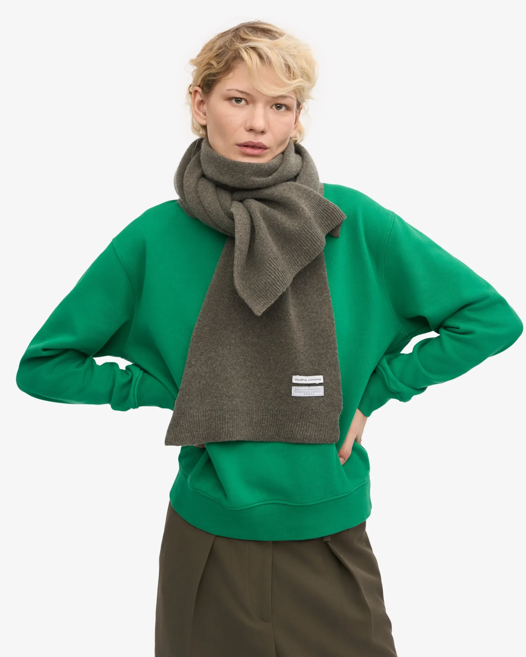 Merino Wool Scarf - Dusty Olive