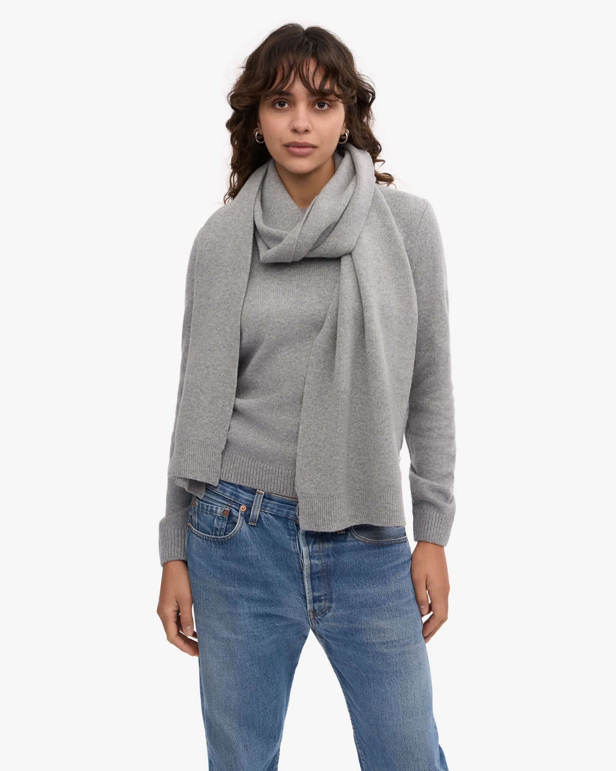 Merino Wool Scarf - Heather Grey
