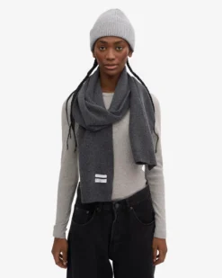 Merino Wool Scarf - Lava Grey