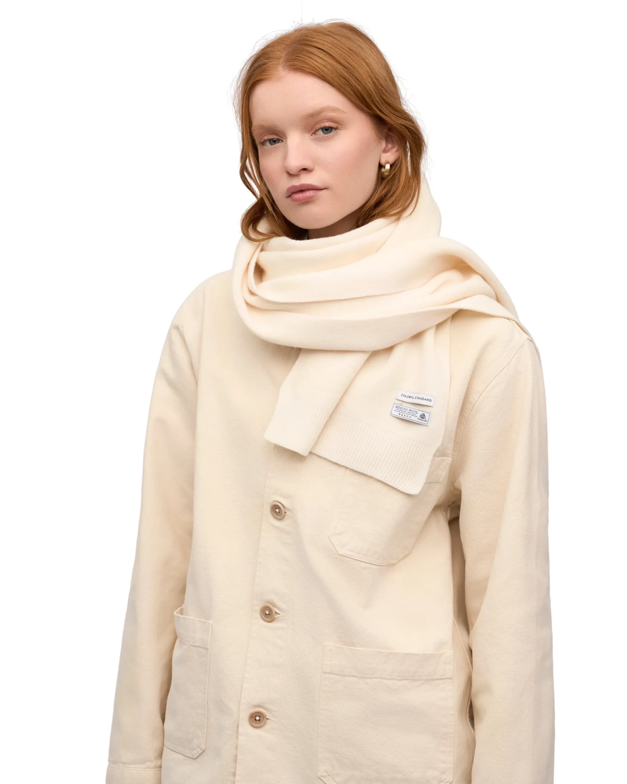 Merino Wool Scarf - Optical White