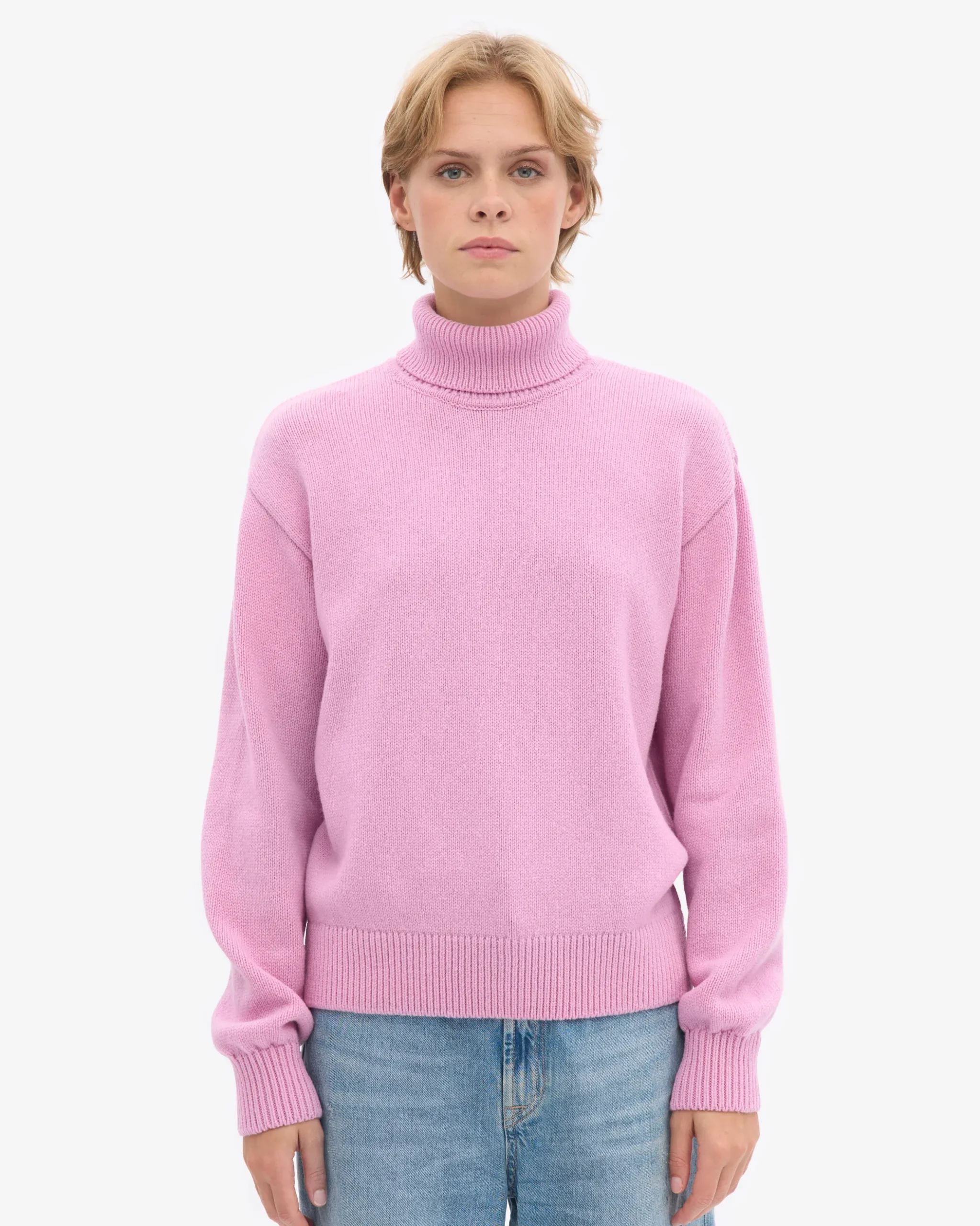 Merino Wool Turtleneck - Cherry Blossom