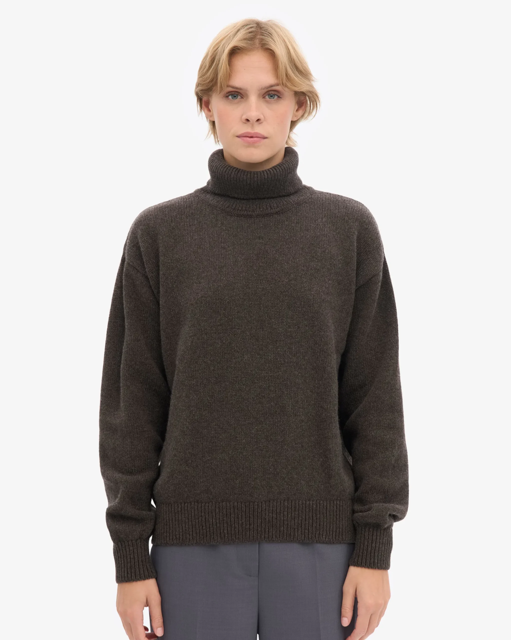 Merino Wool Turtleneck - Coffee Brown