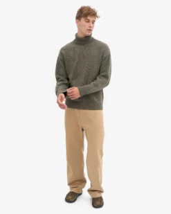 Merino Wool Turtleneck - Dusty Olive