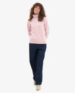 Merino Wool Turtleneck - Faded Pink