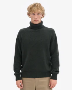Merino Wool Turtleneck - Hunter Green