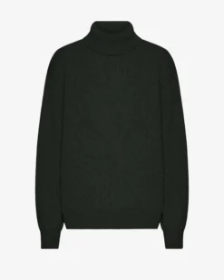 Merino Wool Turtleneck - Hunter Green