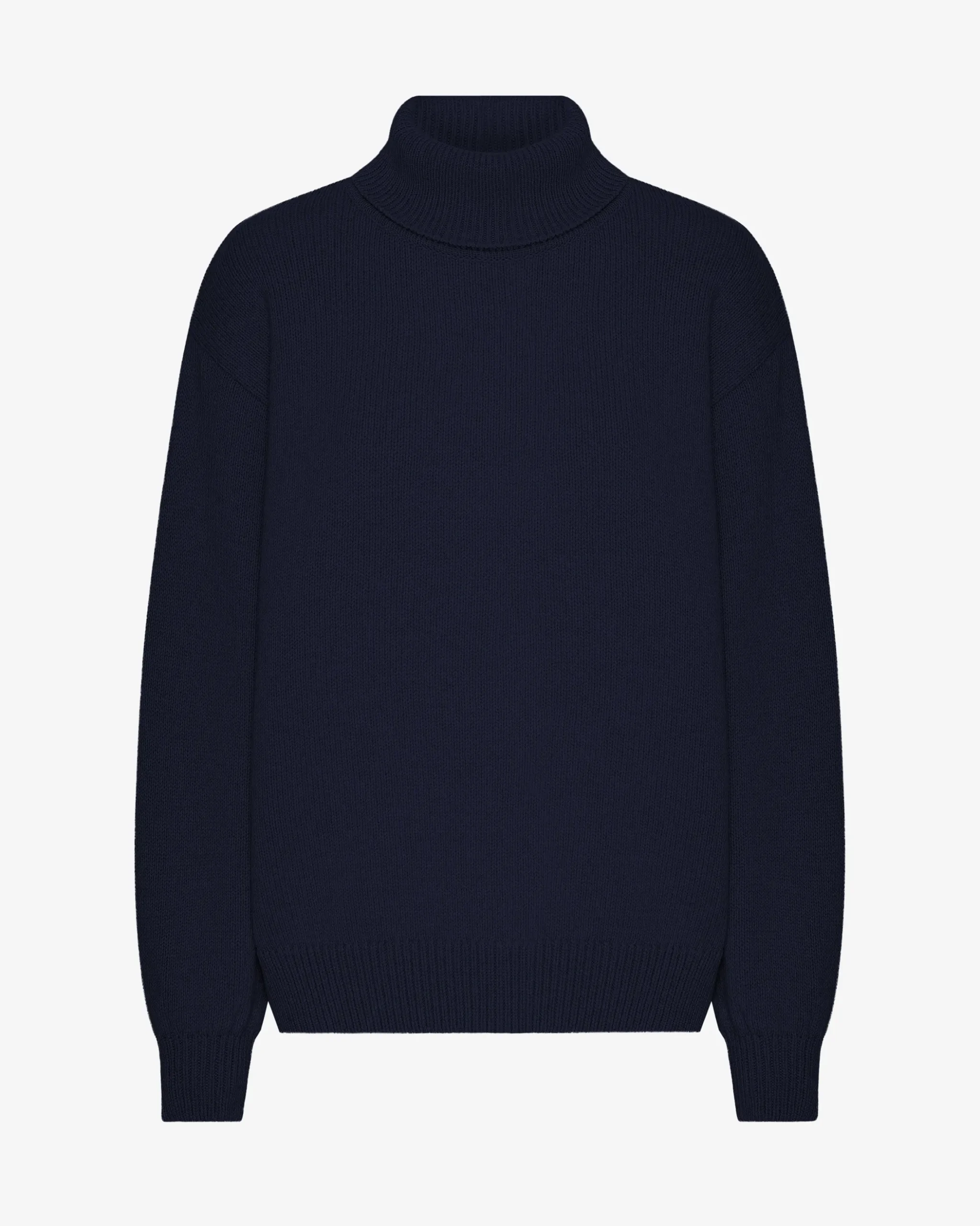 Merino Wool Turtleneck - Navy Blue