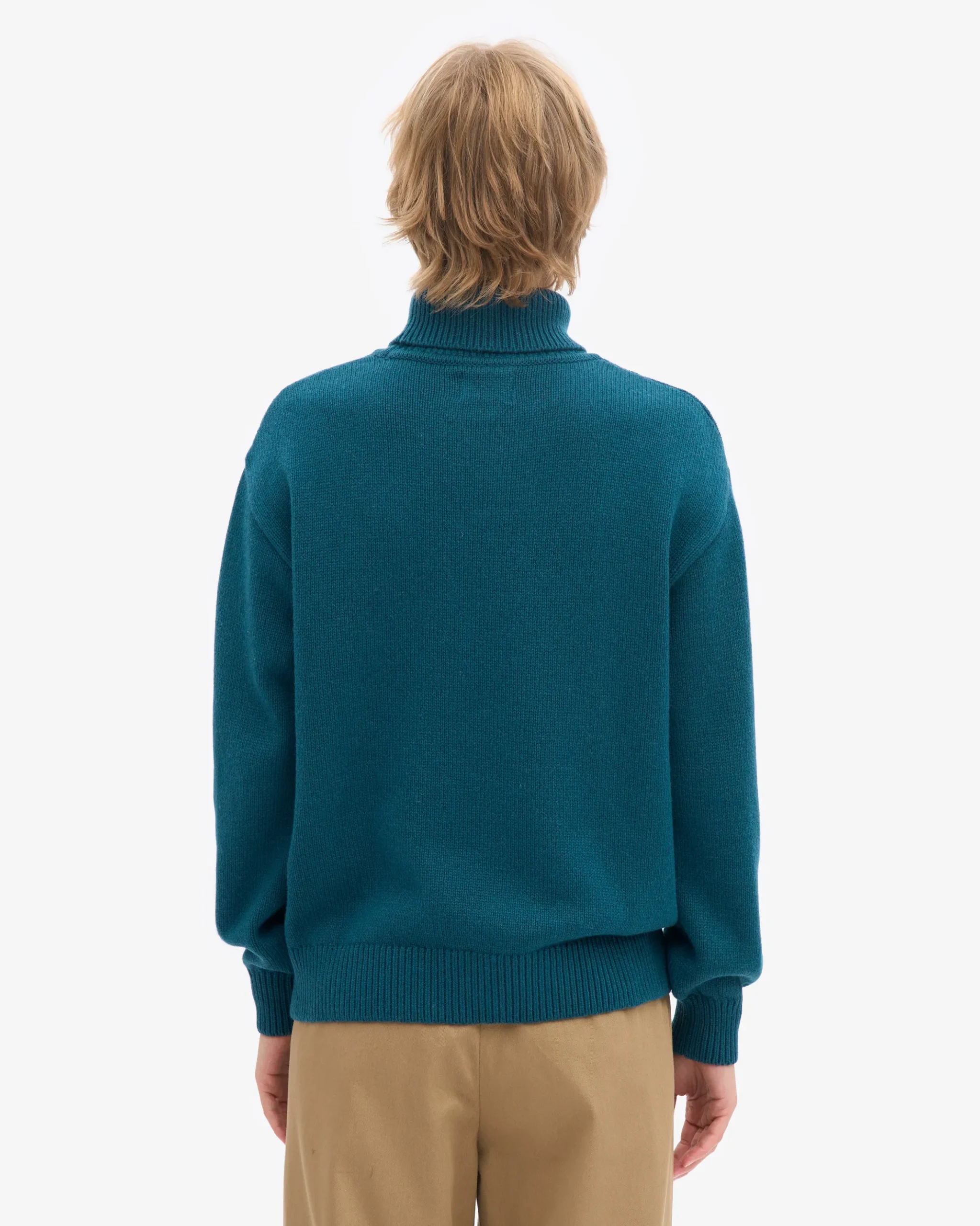 Merino Wool Turtleneck - Ocean Green