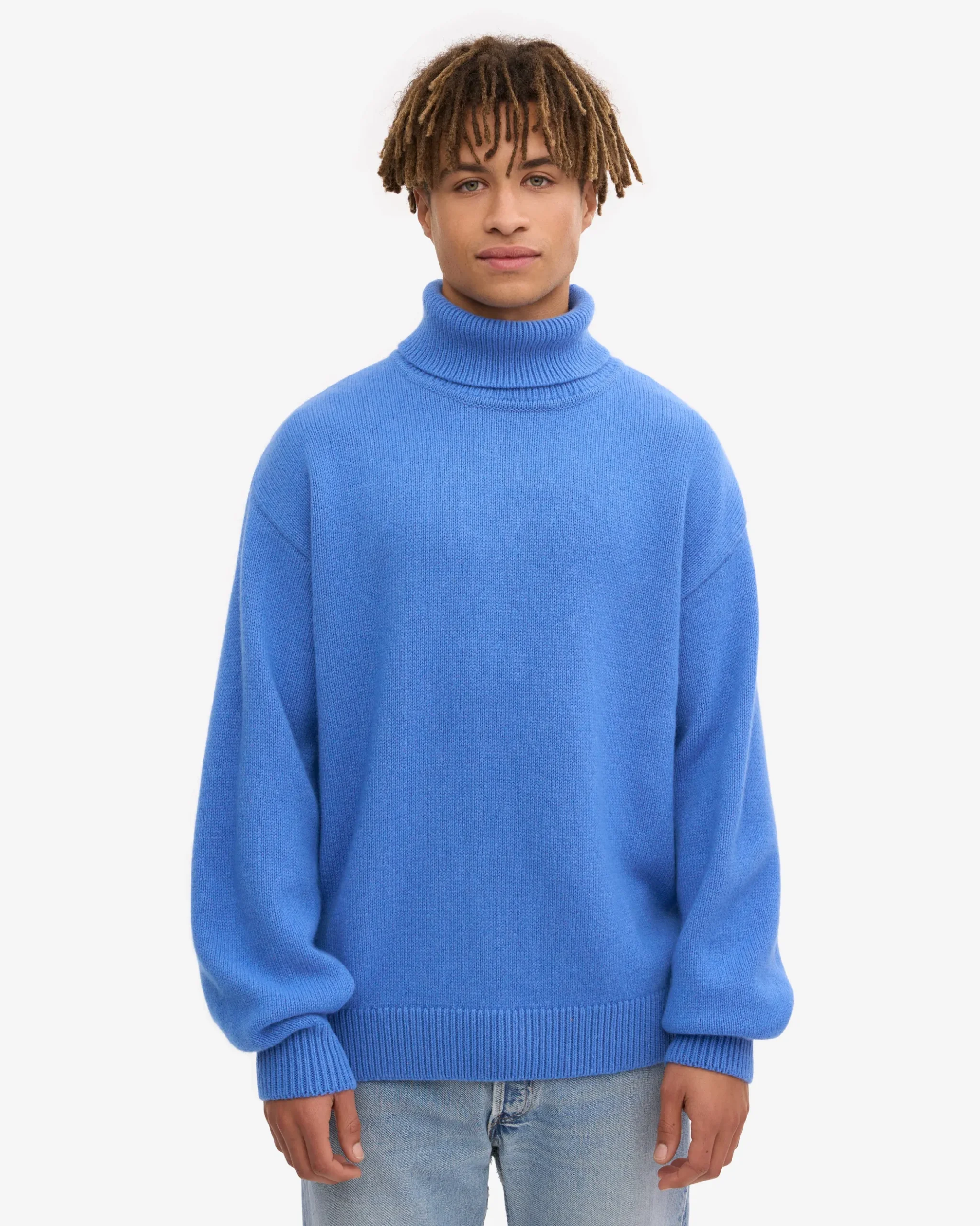 Merino Wool Turtleneck - Pacific Blue
