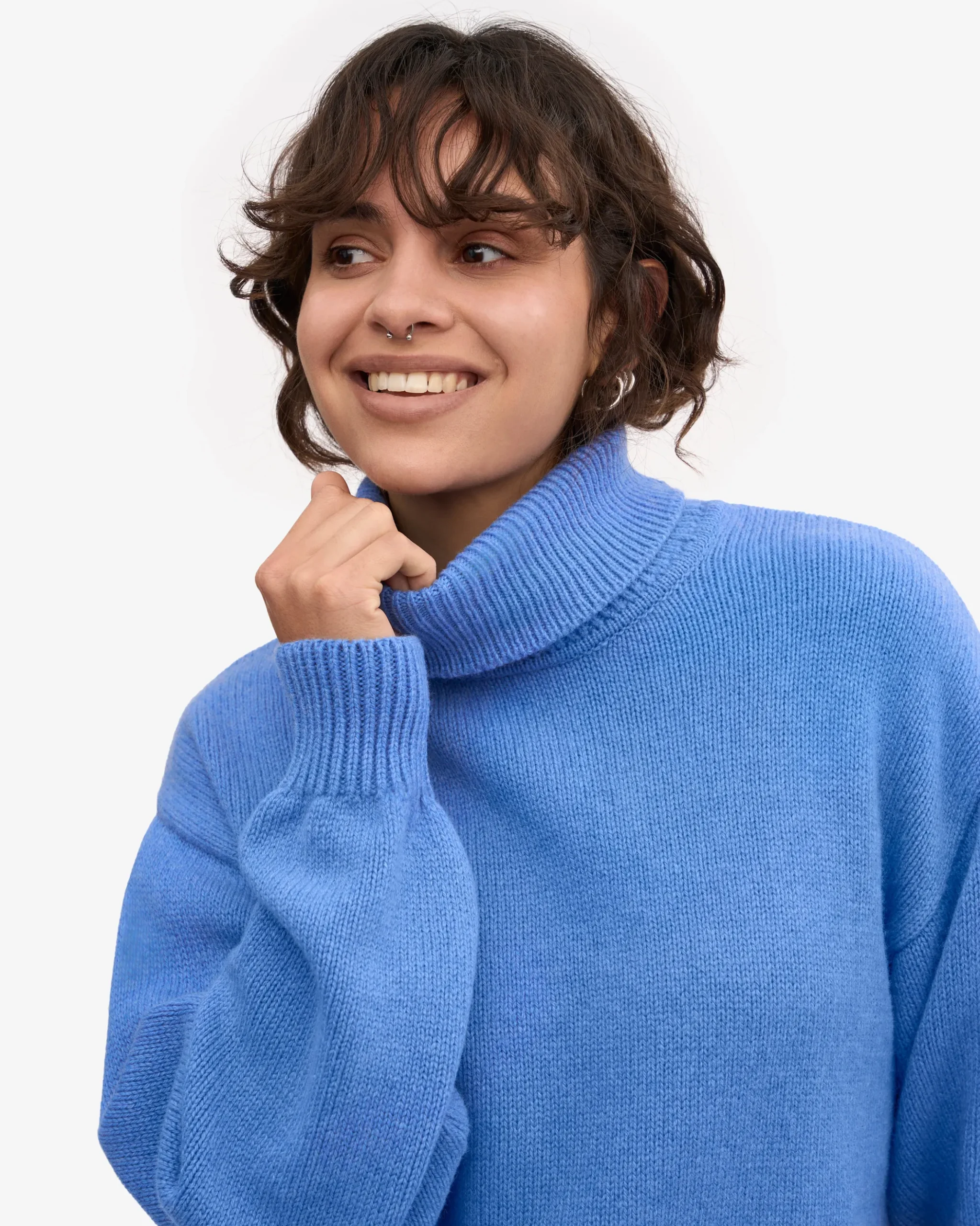 Merino Wool Turtleneck - Pacific Blue