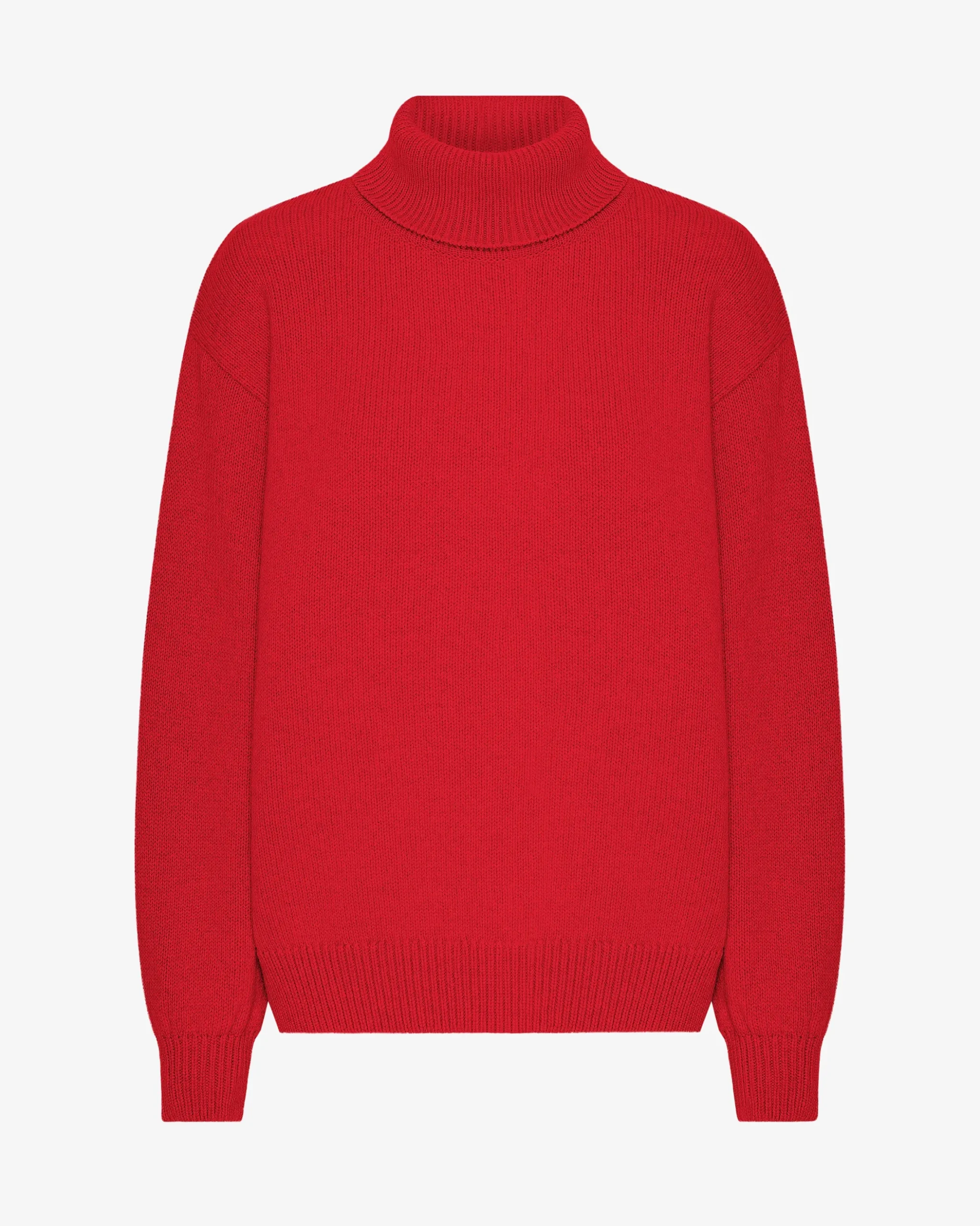 Merino Wool Turtleneck - Scarlet Red