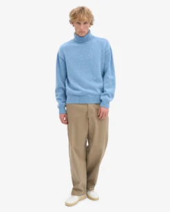 Merino Wool Turtleneck - Seaside Blue