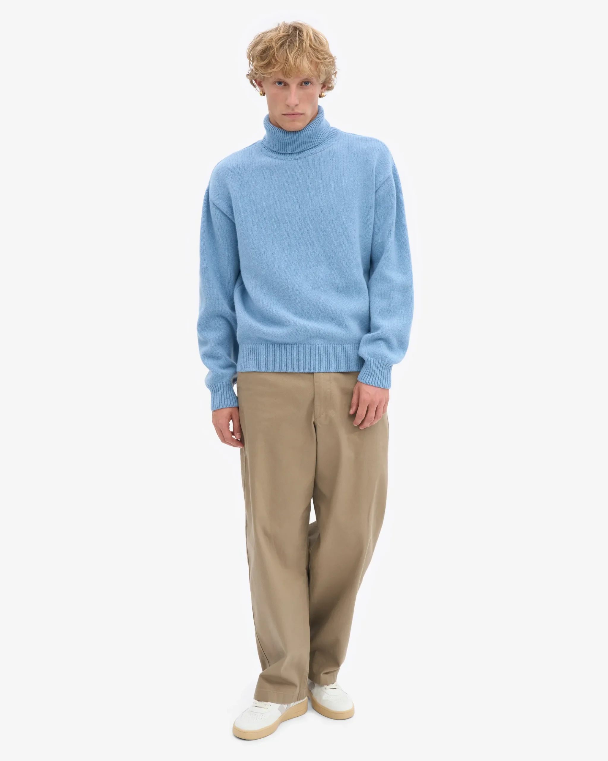 Merino Wool Turtleneck - Seaside Blue