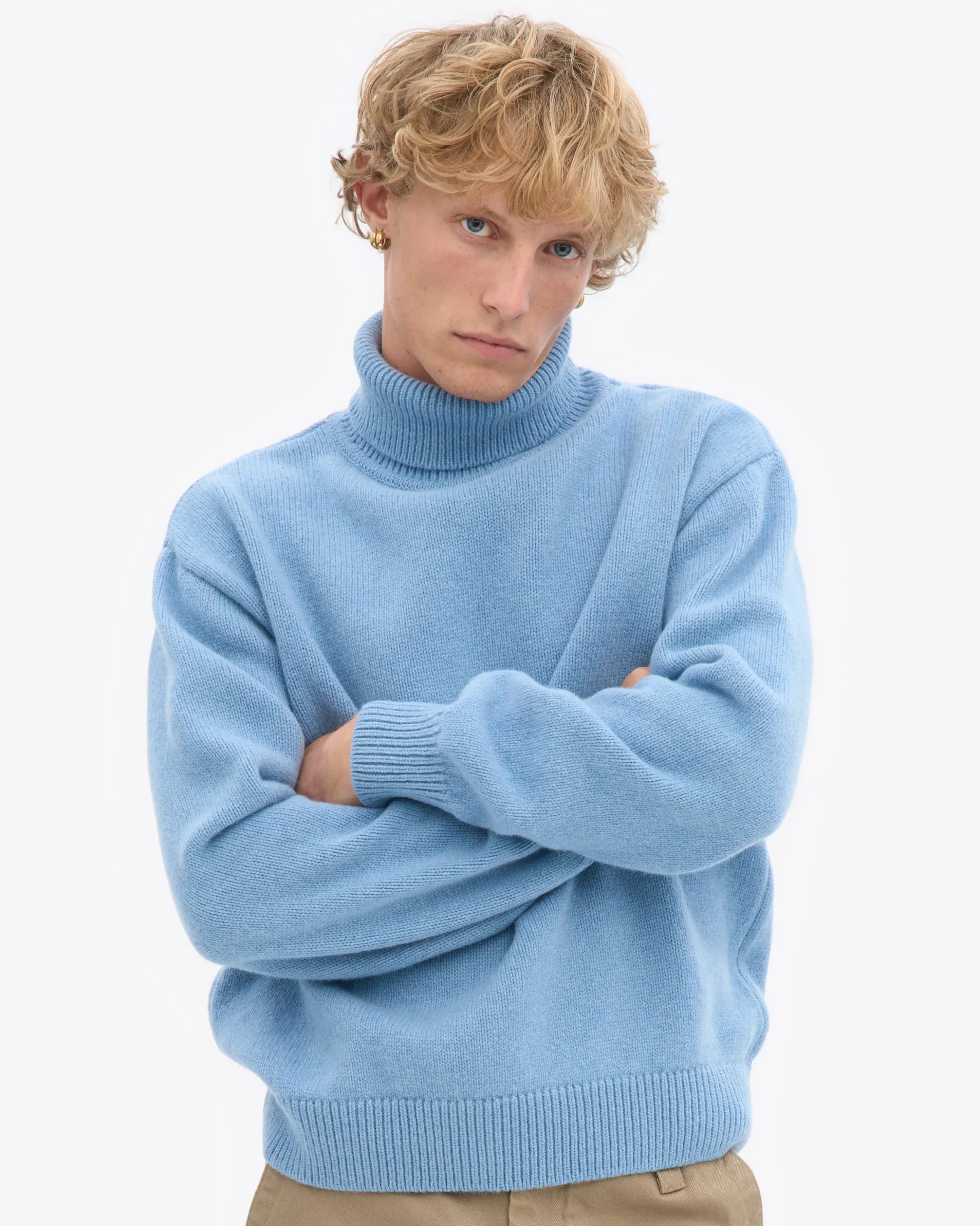 Merino Wool Turtleneck - Seaside Blue