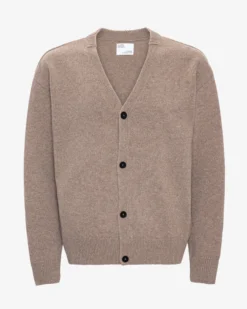 Merino Wool V-Neck Cardigan - Warm Taupe