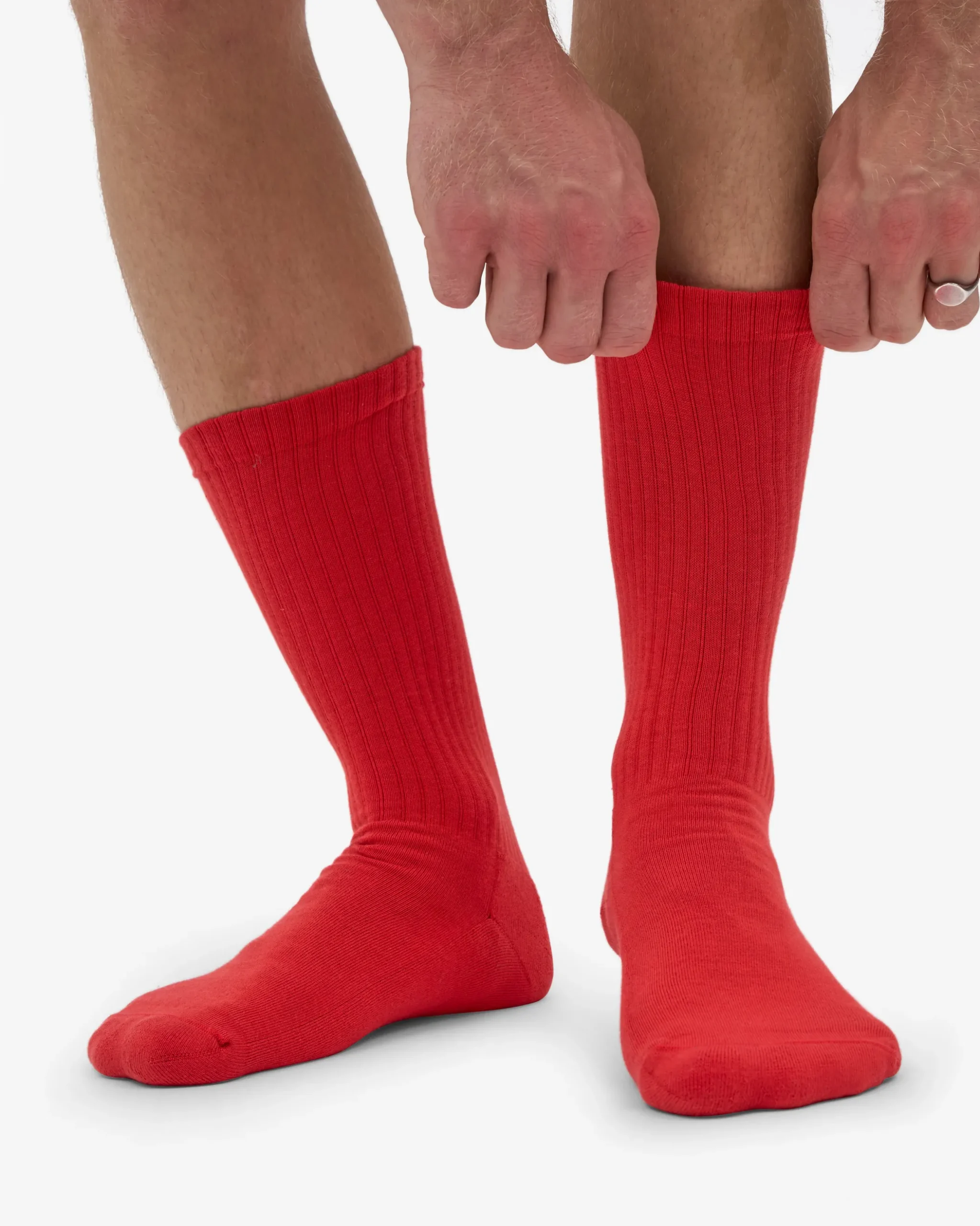 Organic Active Sock - Red Tangerine (3-Pack)