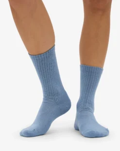 Organic Active Sock - Steel Blue