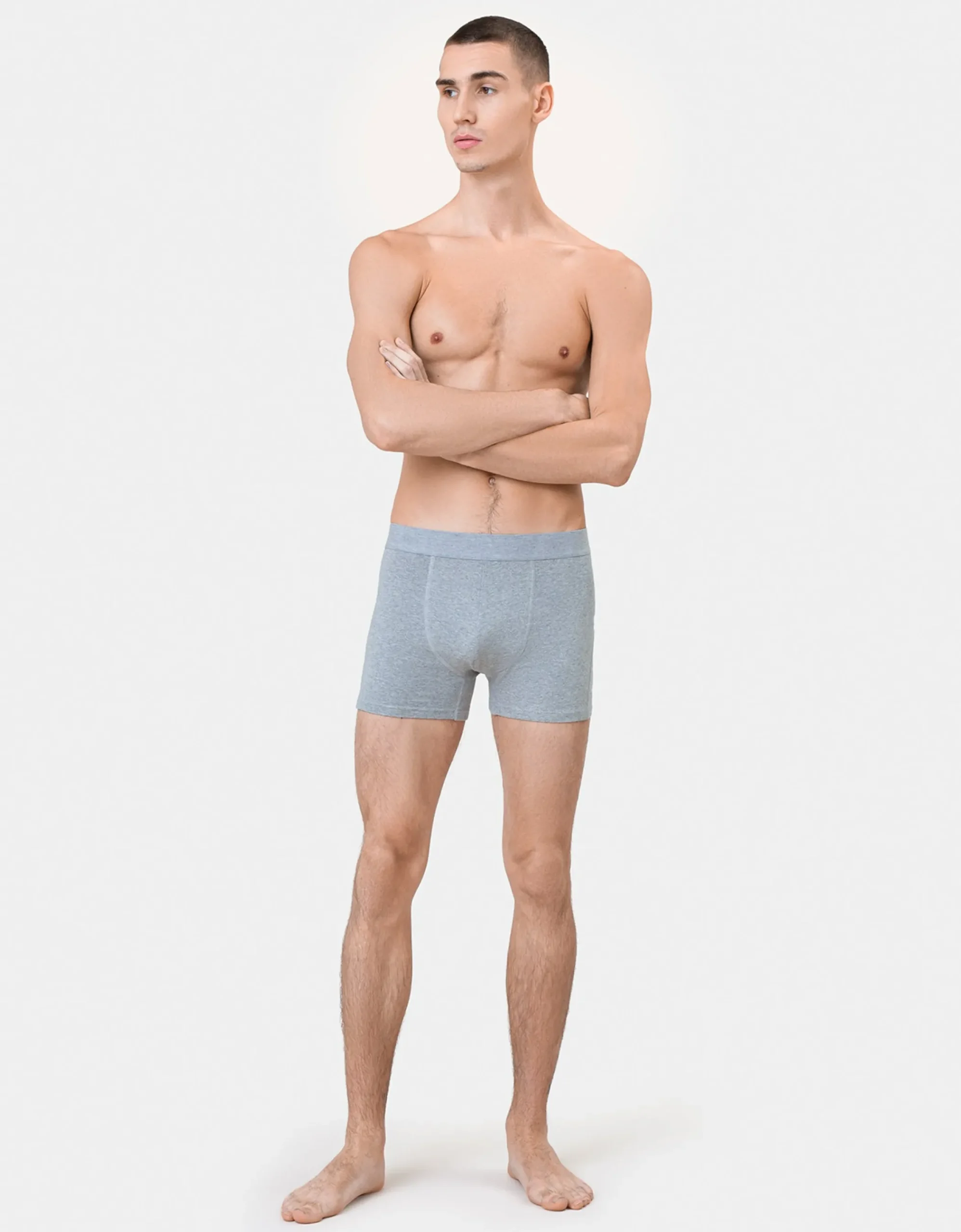 Organic Boxer Briefs 3 Pack - Heather Grey
