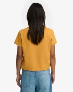 Organic Boxy Crop Tee - Burned Yellow