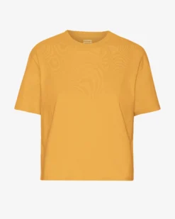 Organic Boxy Crop Tee - Burned Yellow