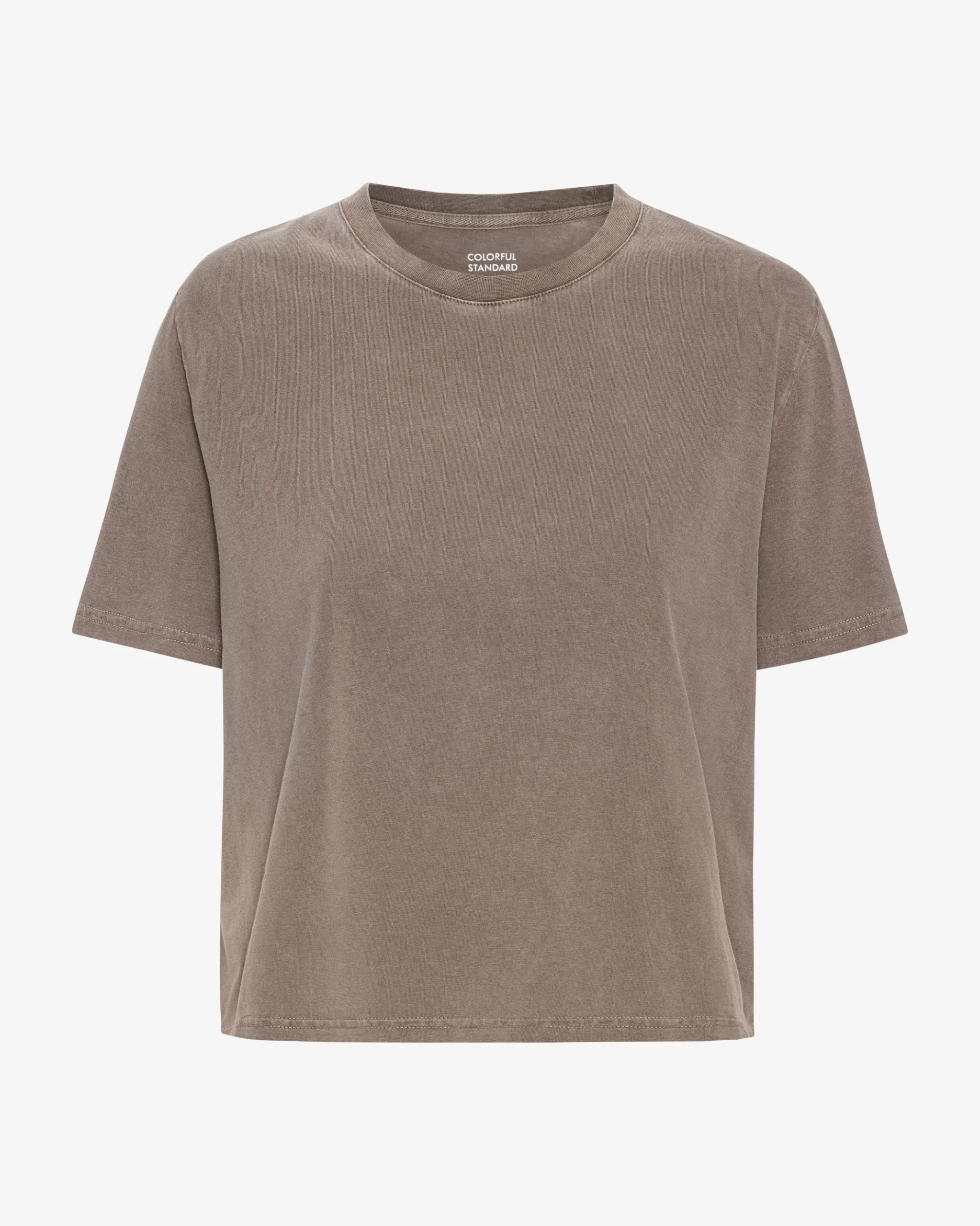 Organic Boxy Crop Tee - Faded Khaki