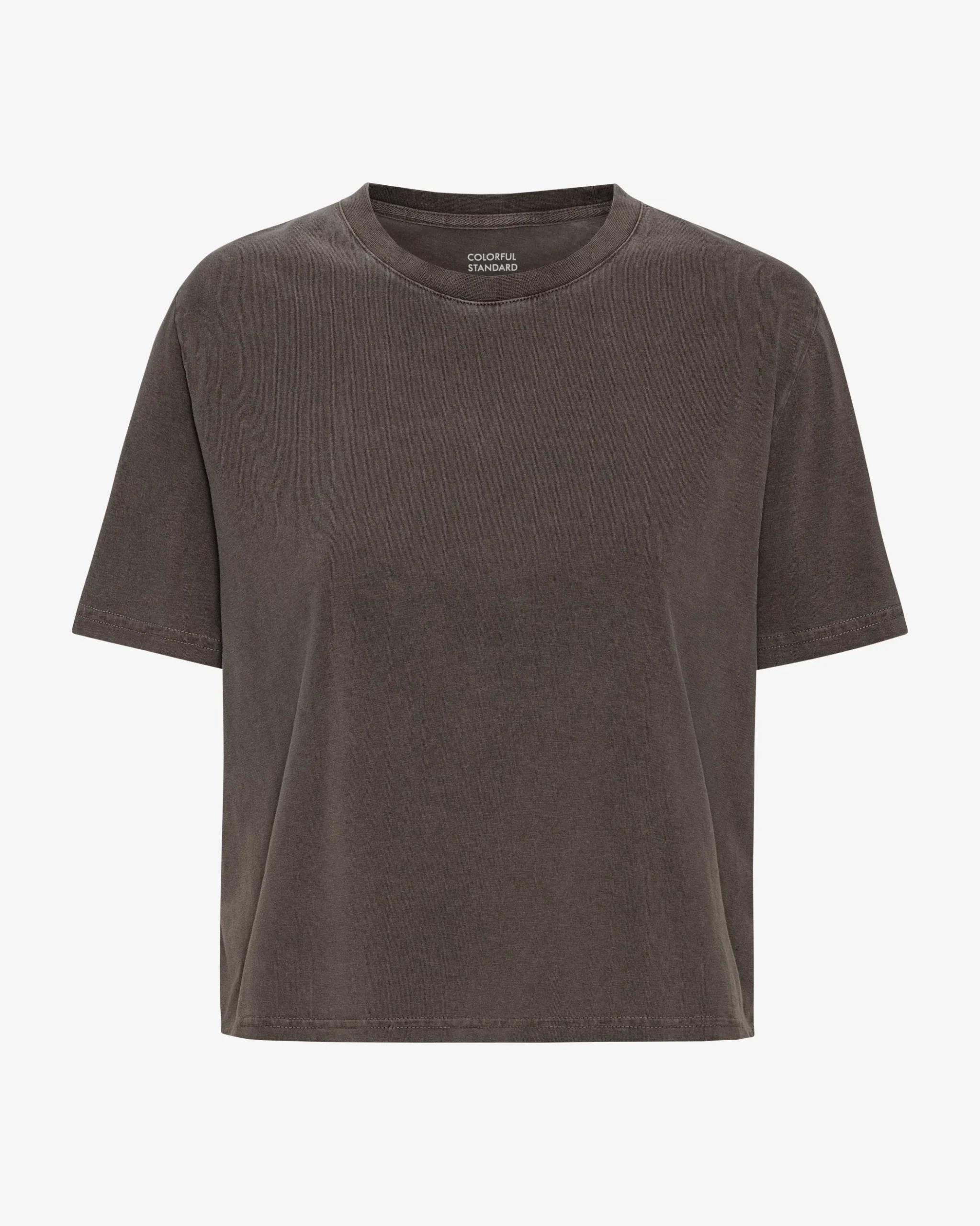 Organic Boxy Crop Tee - Faded Mud