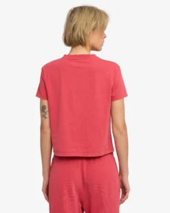 Organic Boxy Crop Tee - Faded Red