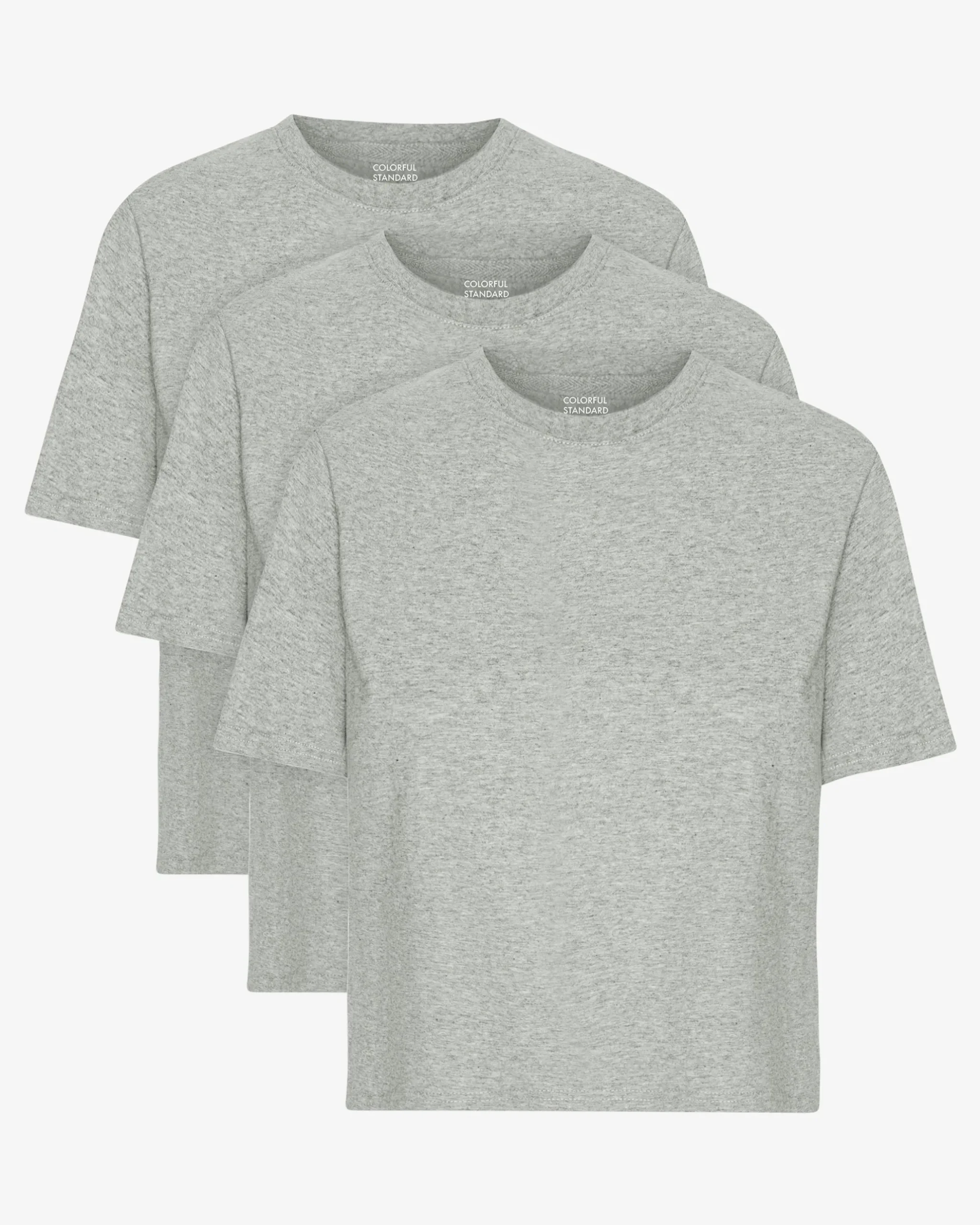 Organic Boxy Crop Tee - Heather Grey (3-Pack)