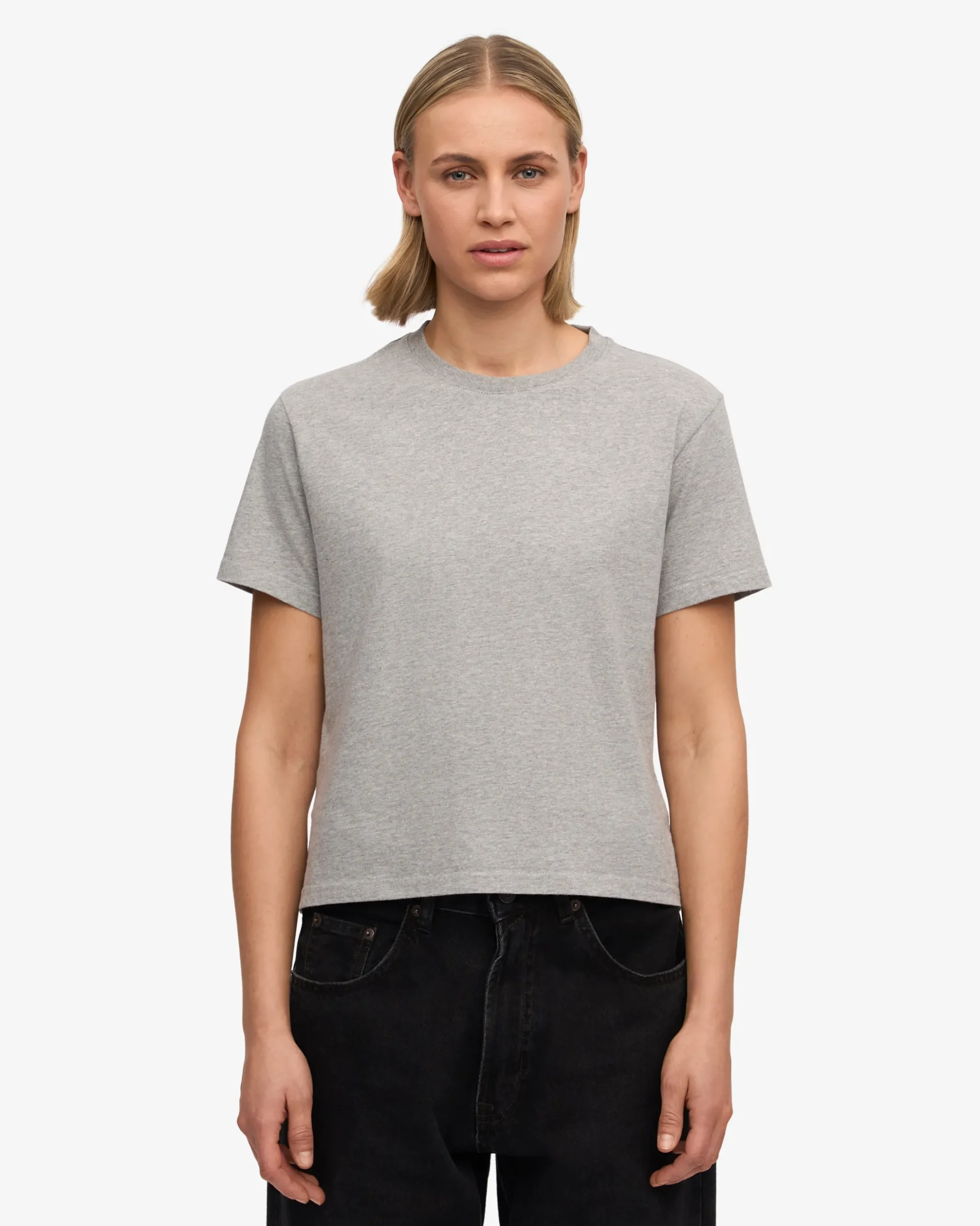 Organic Boxy Crop Tee - Heather Grey (3-Pack)