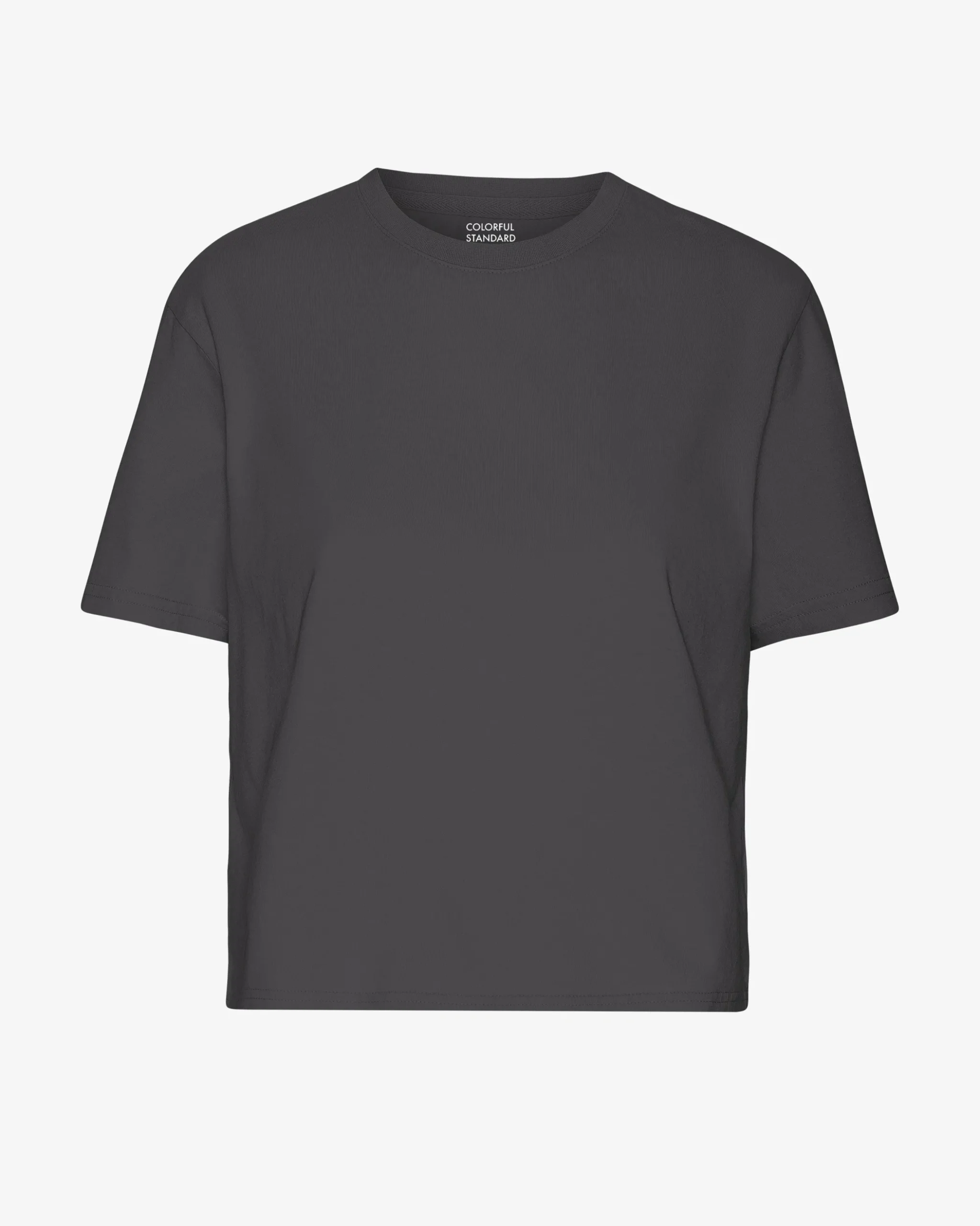 Organic Boxy Crop Tee - Lava Grey