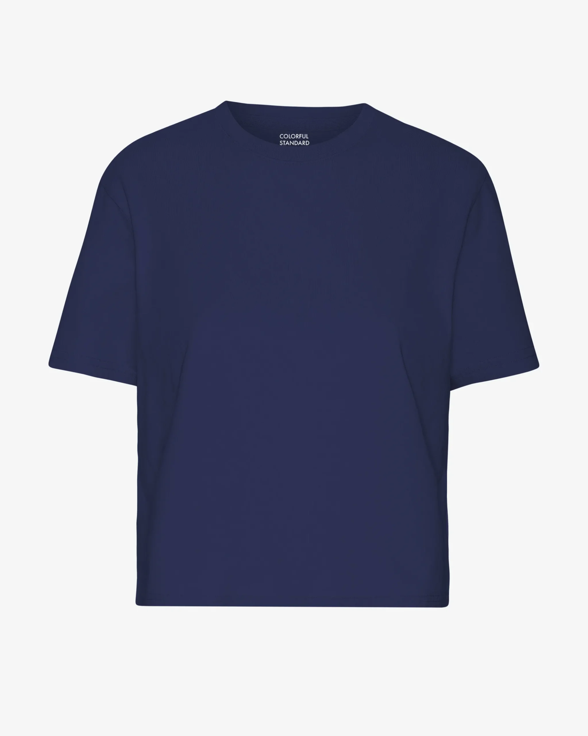 Organic Boxy Crop Tee - Marine Blue