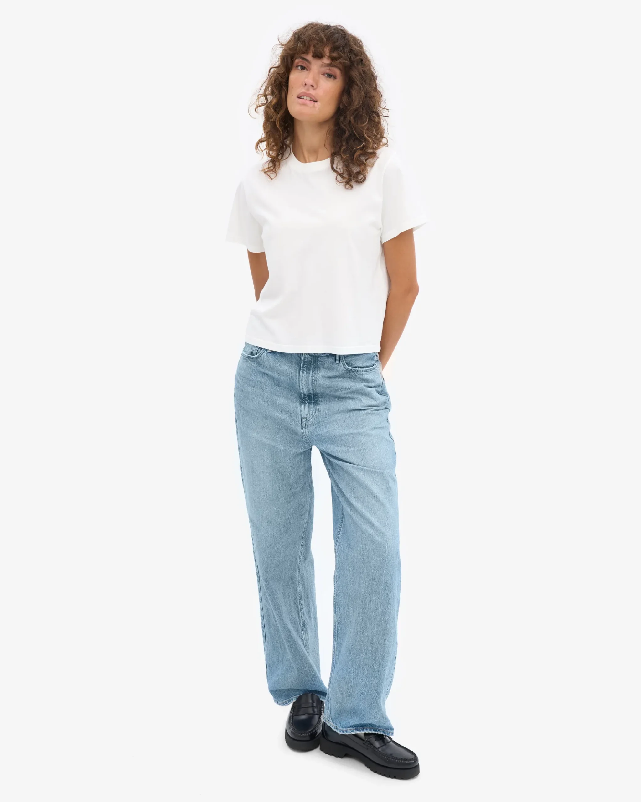 Organic Boxy Crop Tee - Optical White