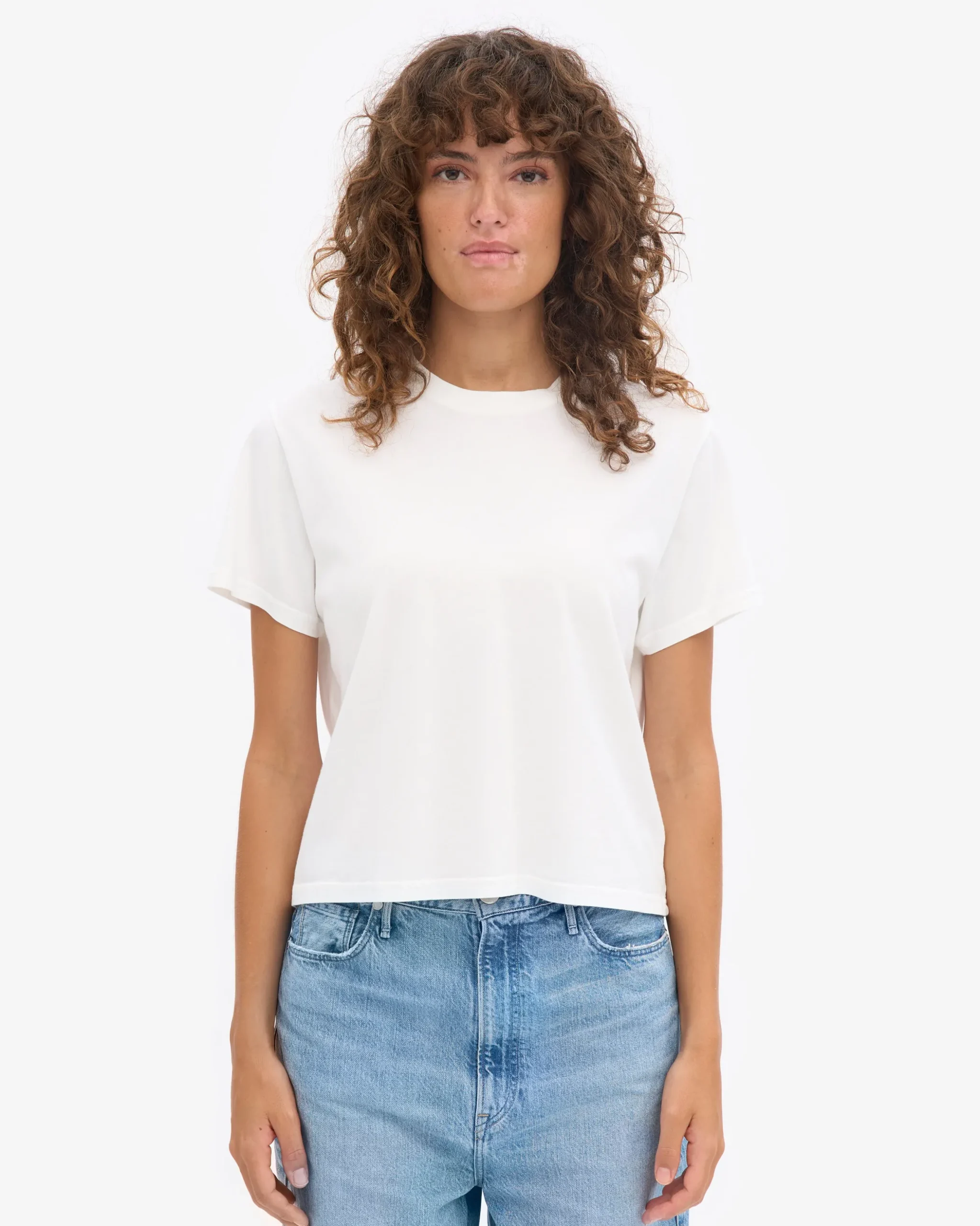Organic Boxy Crop Tee - Optical White