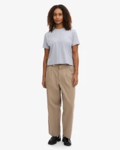 Organic Boxy Crop Tee - Polar Blue