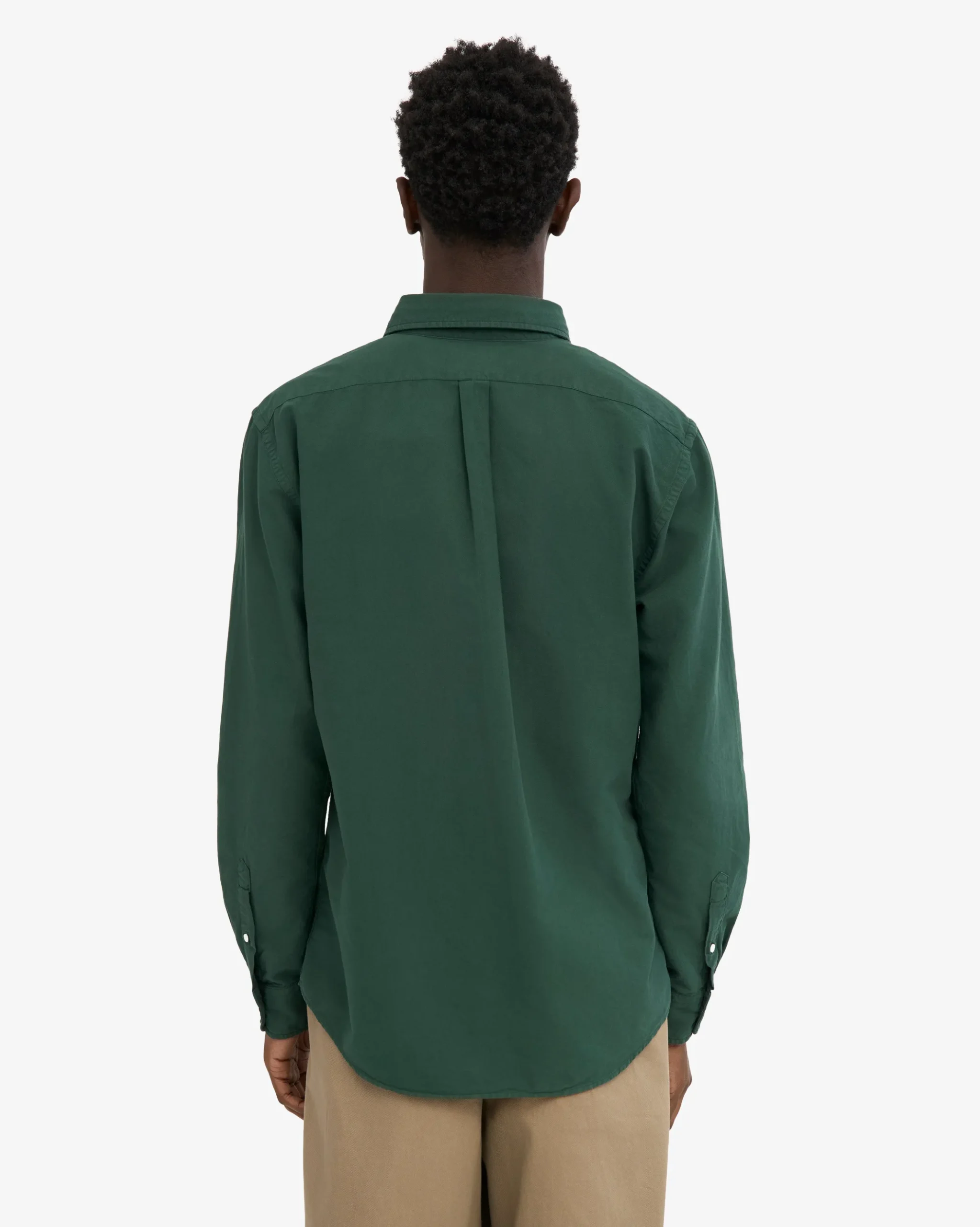 Organic Button Down Shirt - Emerald Green