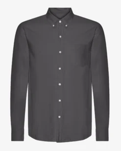 Organic Button Down Shirt - Lava Grey