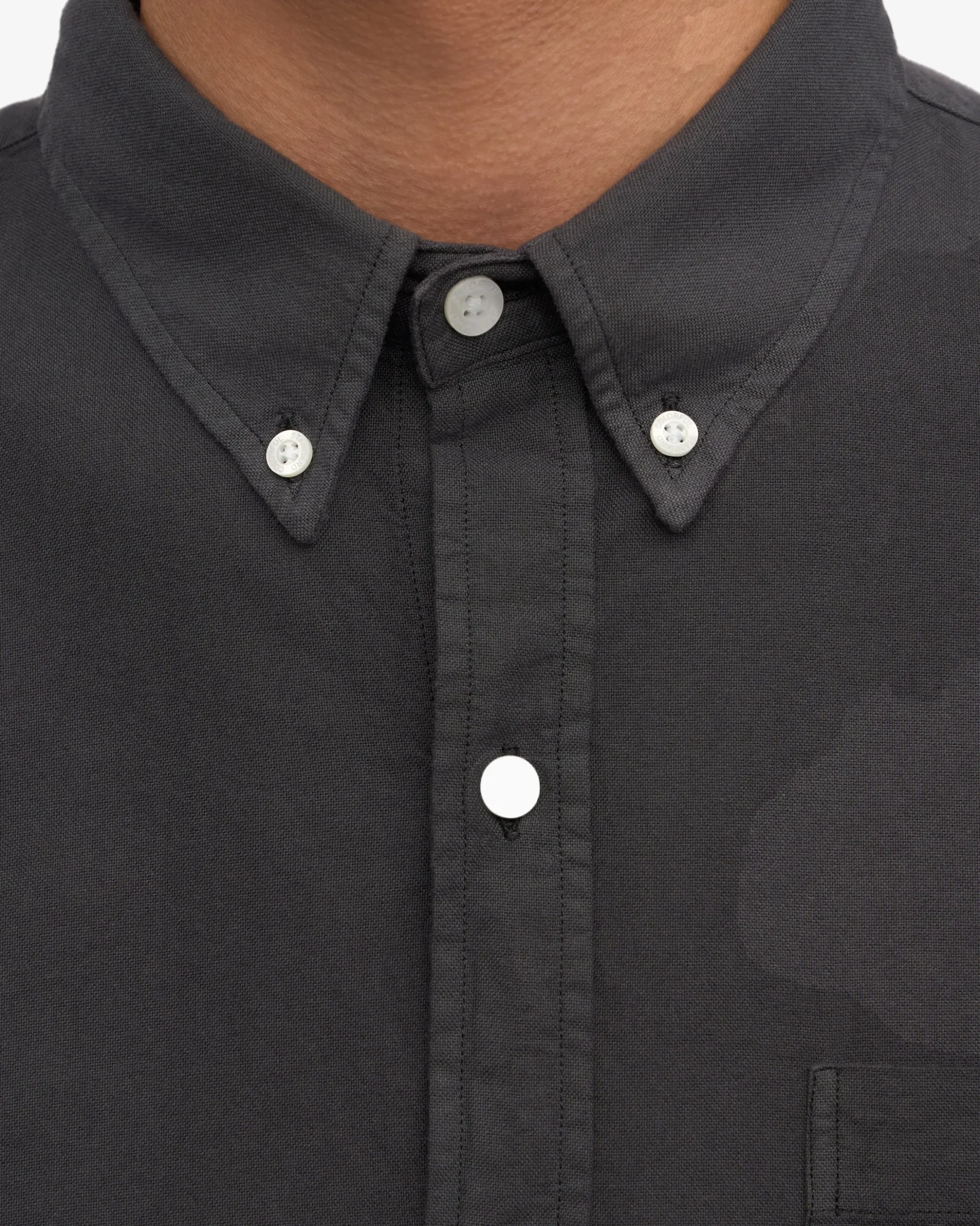 Organic Button Down Shirt - Lava Grey