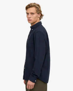 Organic Button Down Shirt - Navy Blue