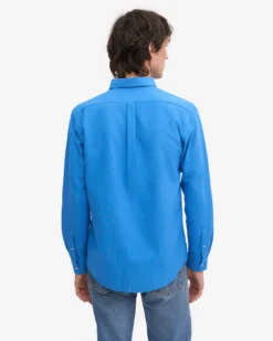 Organic Button Down Shirt - Pacific Blue