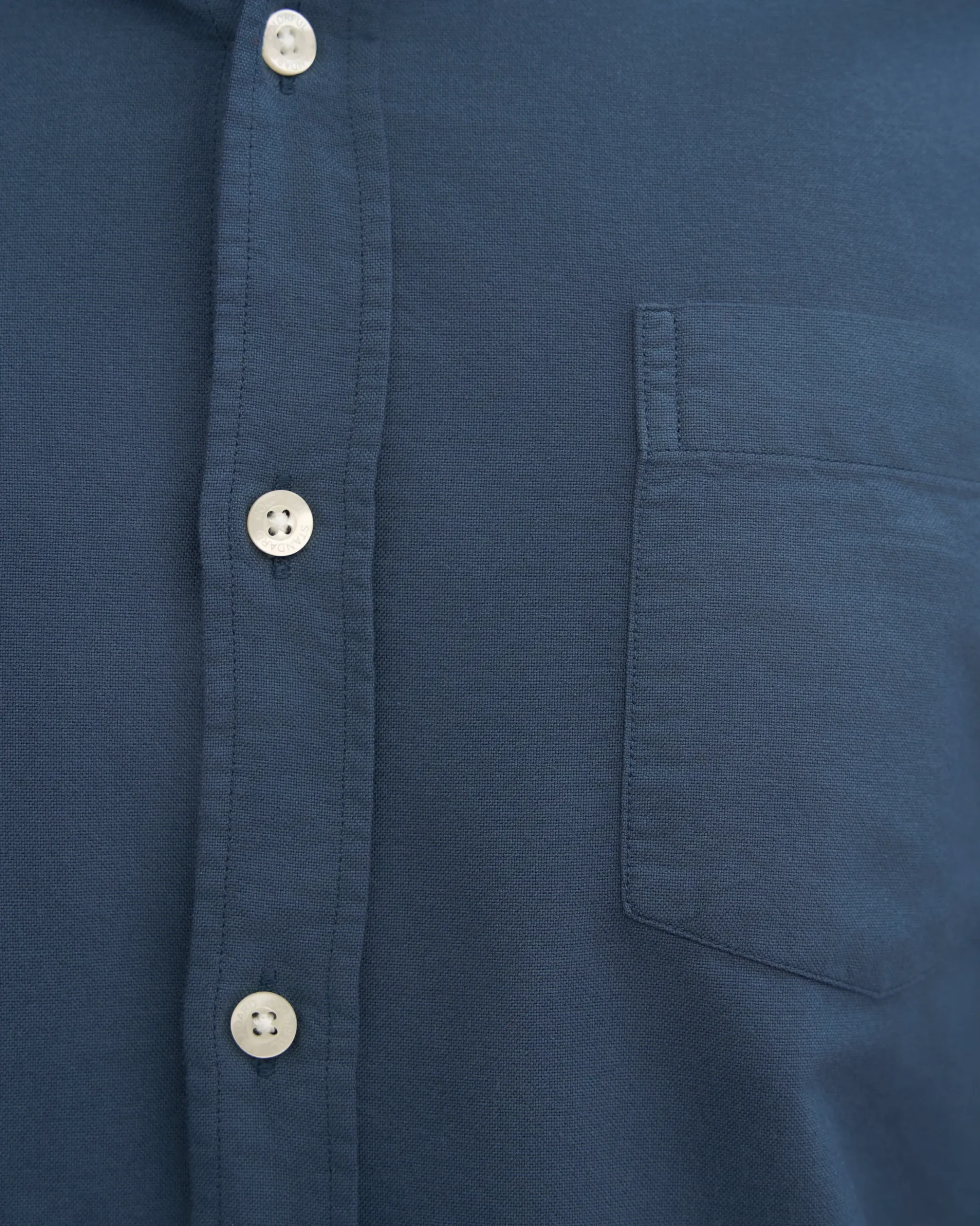 Organic Button Down Shirt - Petrol Blue