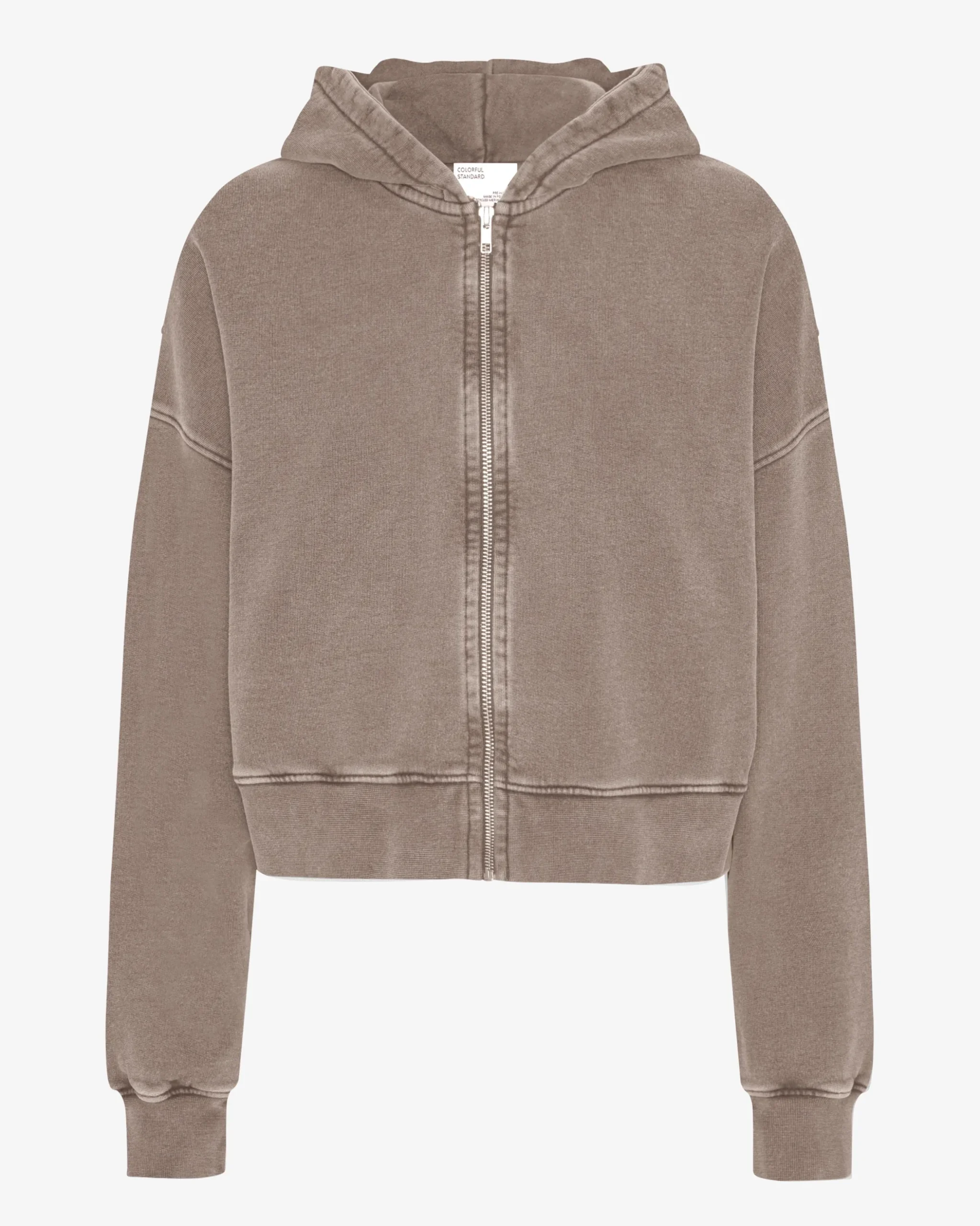 Organic Crop Zip Hood - Faded Khaki