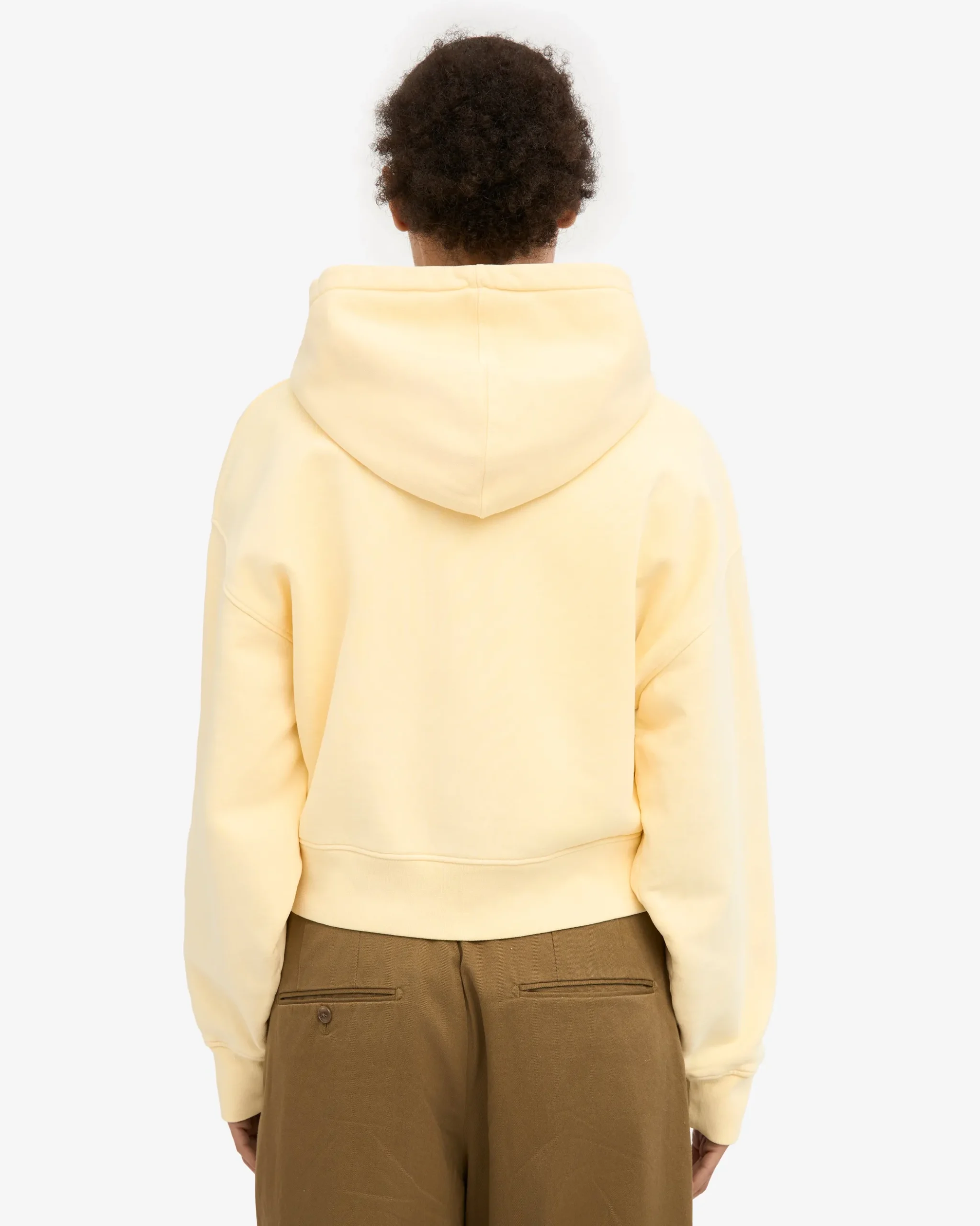 Organic Crop Zip Hood - Soft Yellow