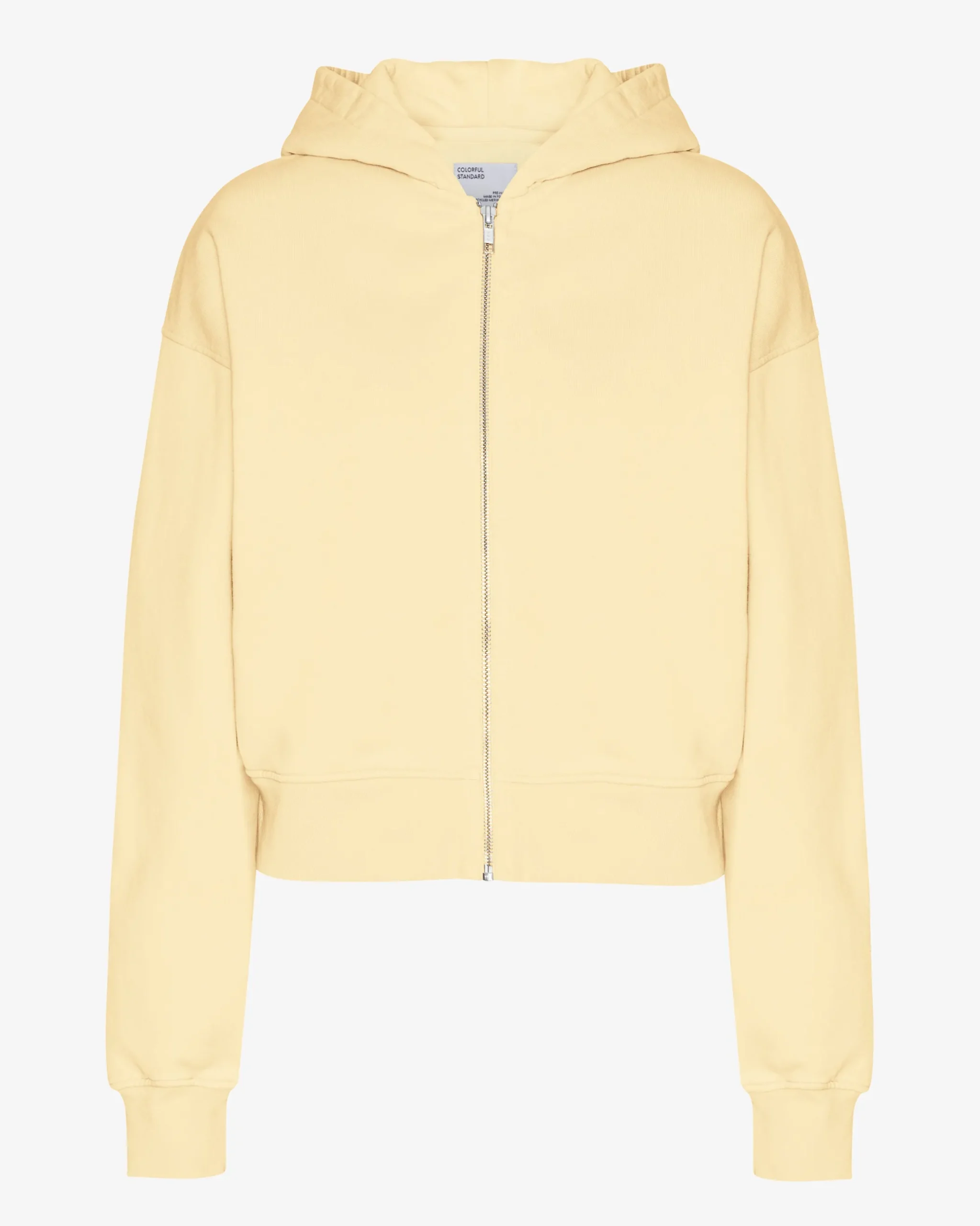 Organic Crop Zip Hood - Soft Yellow